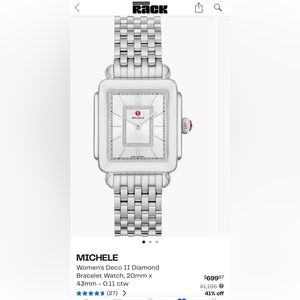 Michele Women’s Deco II diamond bracelet watch Silver